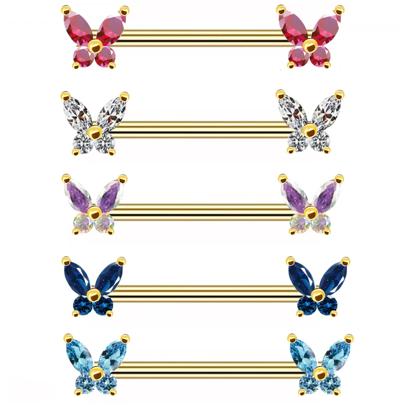 316L Surgical Steel Butterfly Nipple Ring For Nipple Piercing