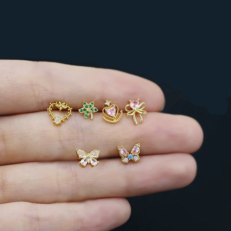 316L Surgical Steel Butterfly Nose Stud For Nose Piercing - Image 2