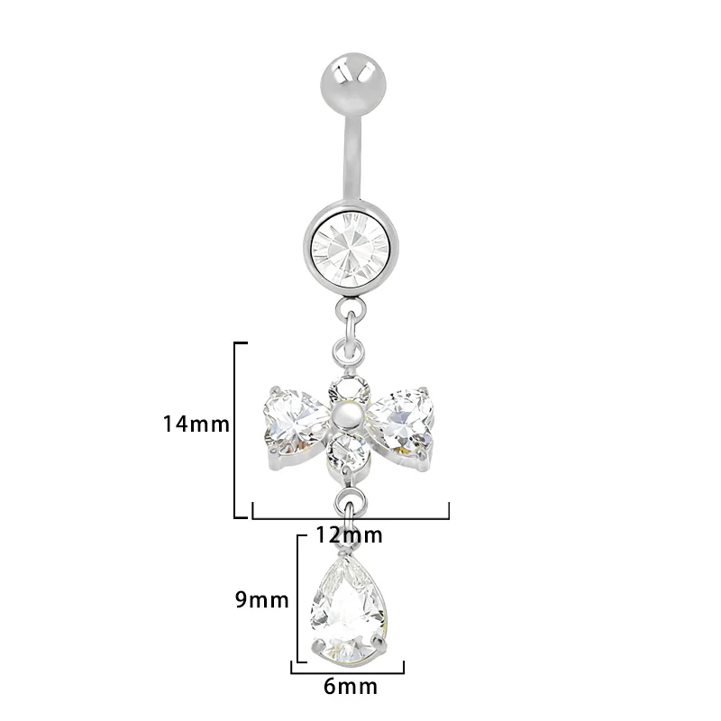 316L Surgical Steel Belly Button Ring For Navel Piercing - Image 2