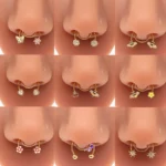 316L Surgical Steel Butterfly Flower Nose Ring For Nose Piercing