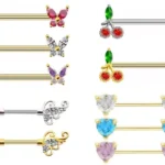 316L Surgical Steel Heart Star Nipple Ring For Nipple Piercing