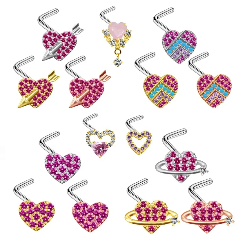 316L Surgical Steel Heart Nose Ring For Nose Piercing