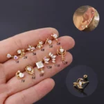 316L Surgical Steel Heart Moon Piercing Earring For Ear Piercing