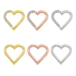 ASTM F136 Titanium Heart Nose Ring For Nose Piercing