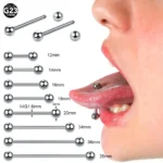 ASTM F136 Titanium Tongue Ring For Tongue Piercing