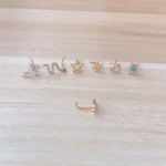 316L Surgical Steel Heart Cross Nose Stud For Nose Piercing