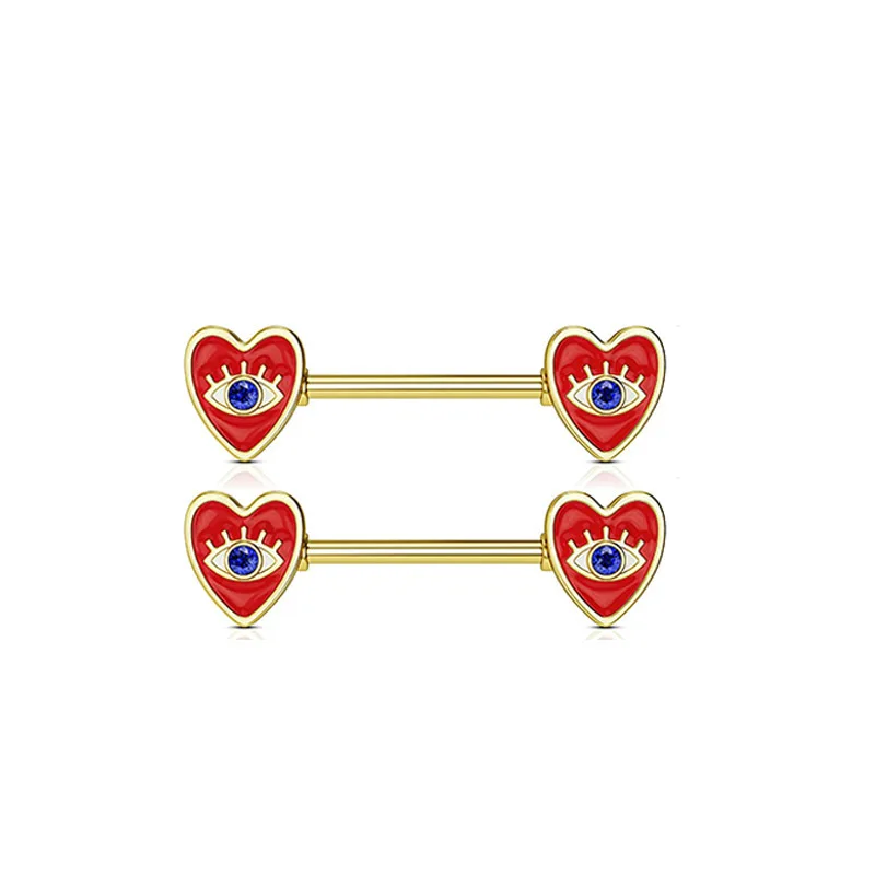 316L Surgical Steel CZ Flower Nipple Ring For Nipple Piercing - Image 2