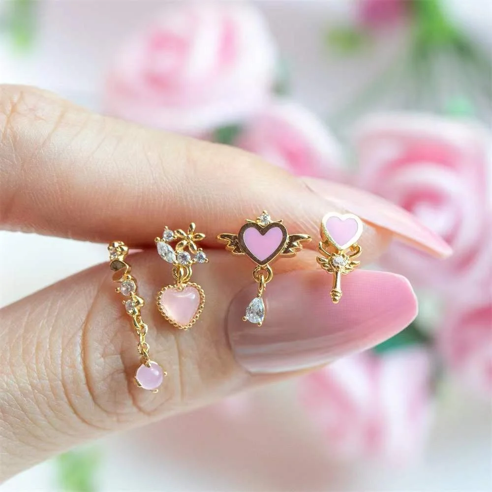 316L Surgical Steel Heart Cartilage Stud For Cartilage Or Helix Piercing