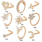 316L Surgical Steel Flower Heart Nose Ring For Nose Piercing