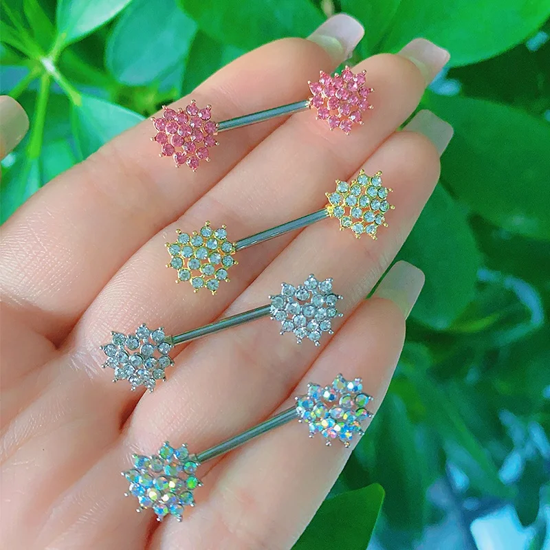 316L Surgical Steel Butterfly Heart Nipple Ring For Nipple Piercing - Image 2