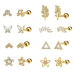 316L Surgical Steel Butterfly Flower Piercing Earring For Ear Piercing