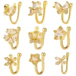 Fake CZ Butterfly Nose Ring For Nose Piercing