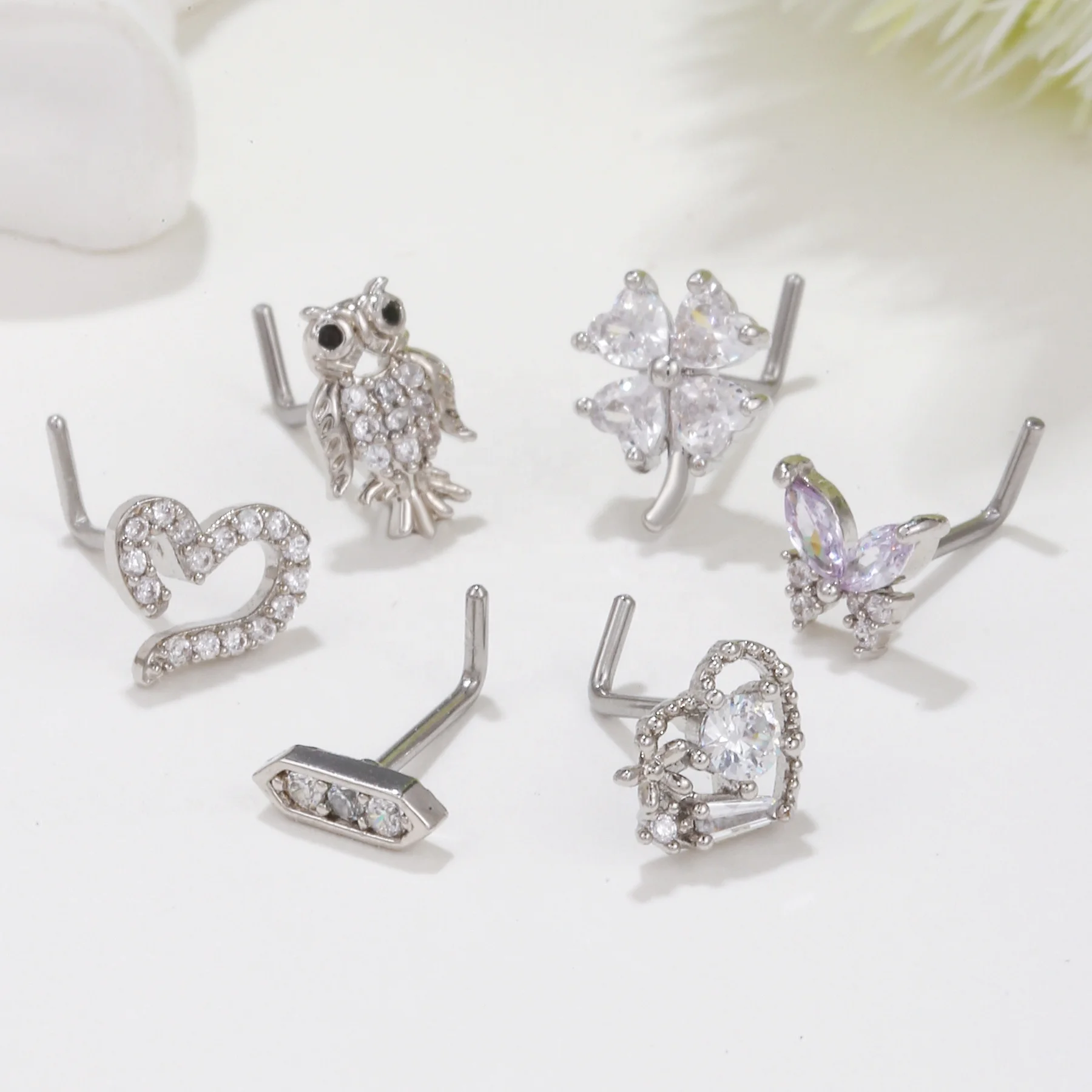 316L Surgical Steel Heart Nose Ring For Nose Piercing - Image 2
