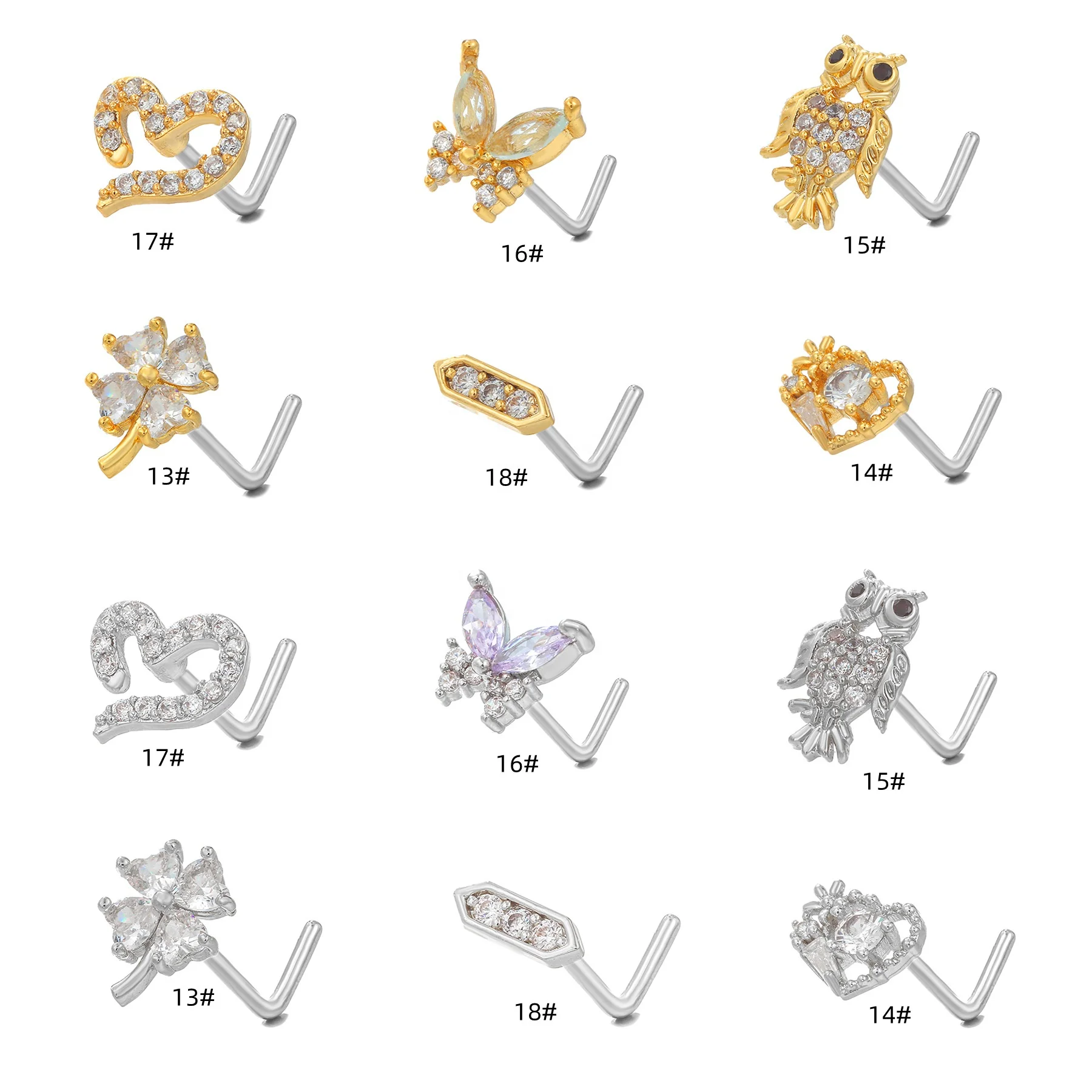 316L Surgical Steel Heart Nose Ring For Nose Piercing