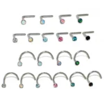 ASTM F136 Titanium Opal CZ Nose Stud For Nose Piercing