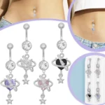 316L Surgical Steel Heart Belly Button Ring For Navel Piercing