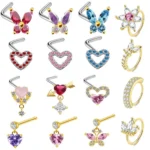316L Surgical Steel Butterfly Nose Stud For Nose Piercing