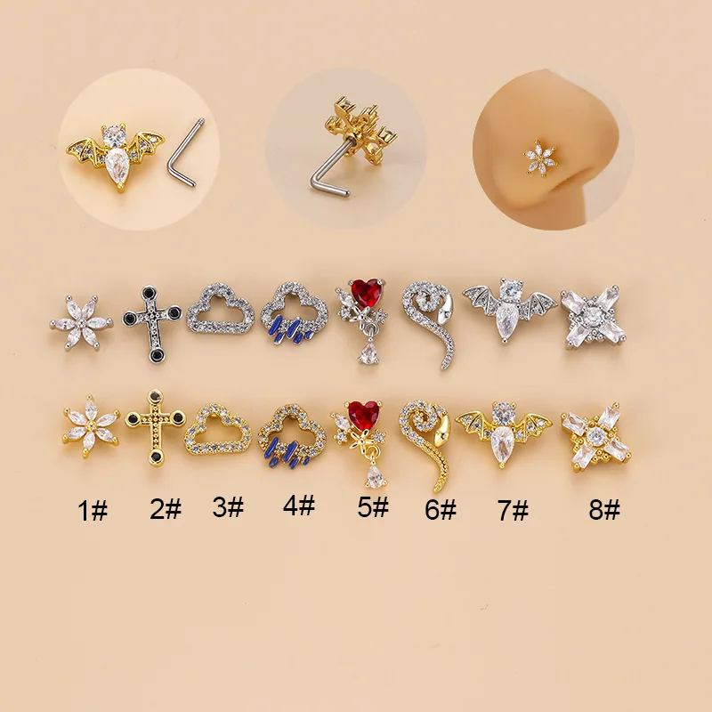 316L Surgical Steel Snake Nose Ring For Nose Piercing - Image 2