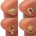 316L Surgical Steel Butterfly Heart Nose Stud For Nose Piercing