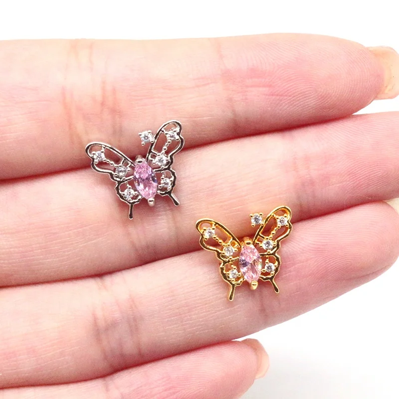 316L Surgical Steel Butterfly Nose Stud For Nose Piercing - Image 2