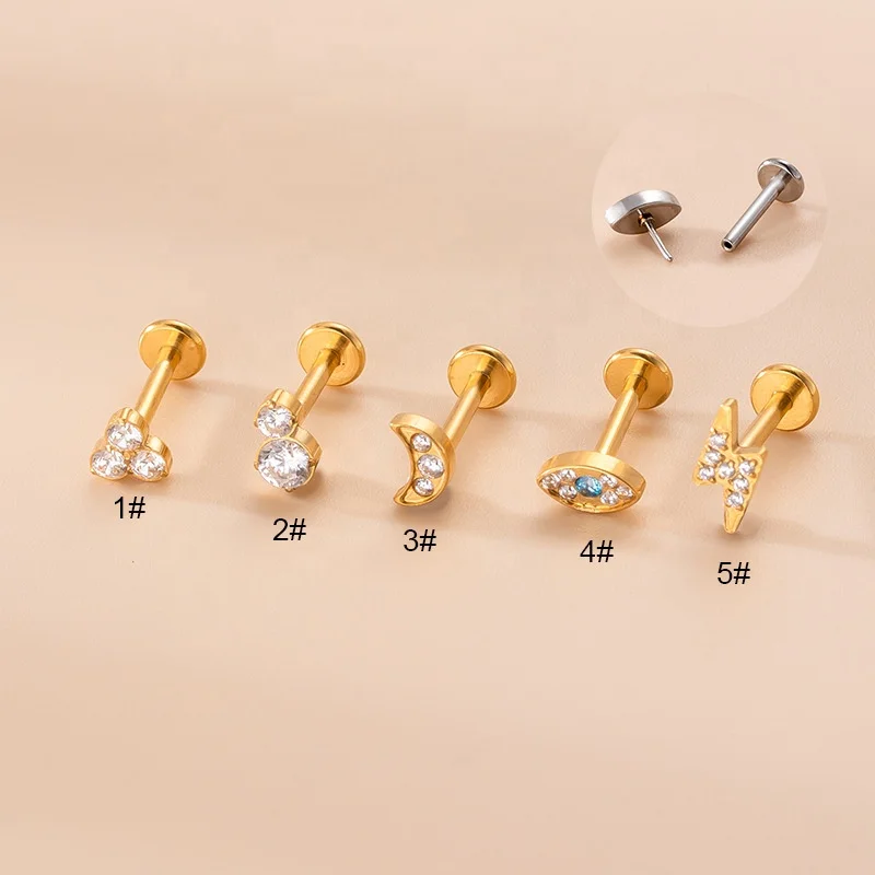 316L Surgical Steel CZ Piercing Earring For Ear Piercing