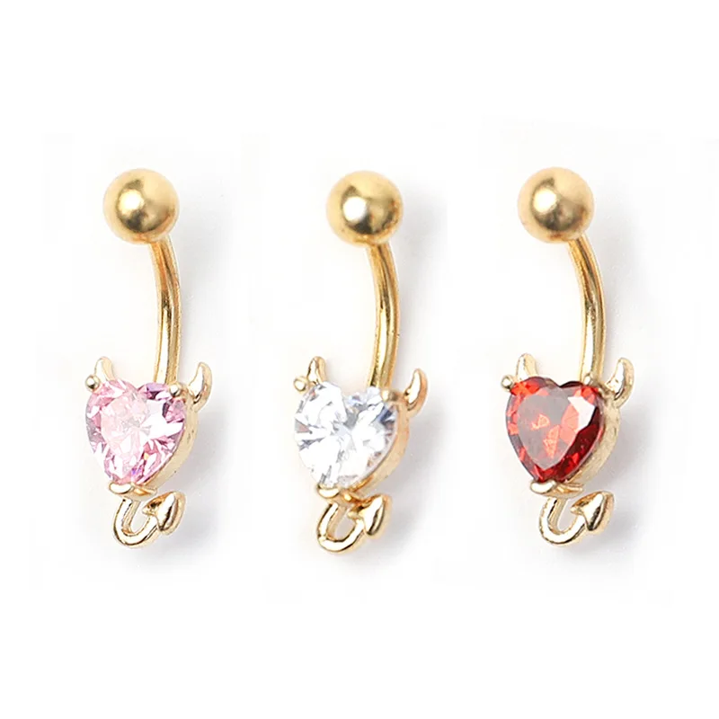 316L Surgical Steel Belly Button Ring For Navel Piercing - Image 2
