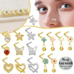 316L Surgical Steel Butterfly Heart Nose Ring For Nose Piercing