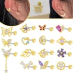 316L Surgical Steel Butterfly Piercing Earring For Ear Piercing