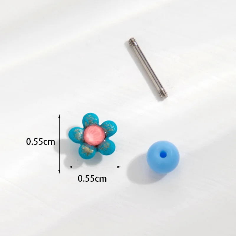 316L Surgical Steel Flower Cartilage Stud For Cartilage Or Helix Piercing - Image 2