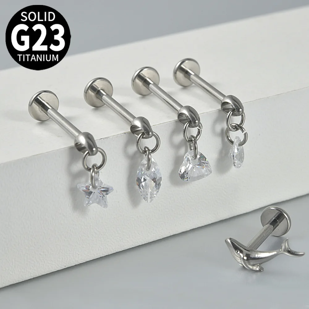 ASTM F136 Titanium CZ Heart Piercing Earring For Ear Piercing - Image 2