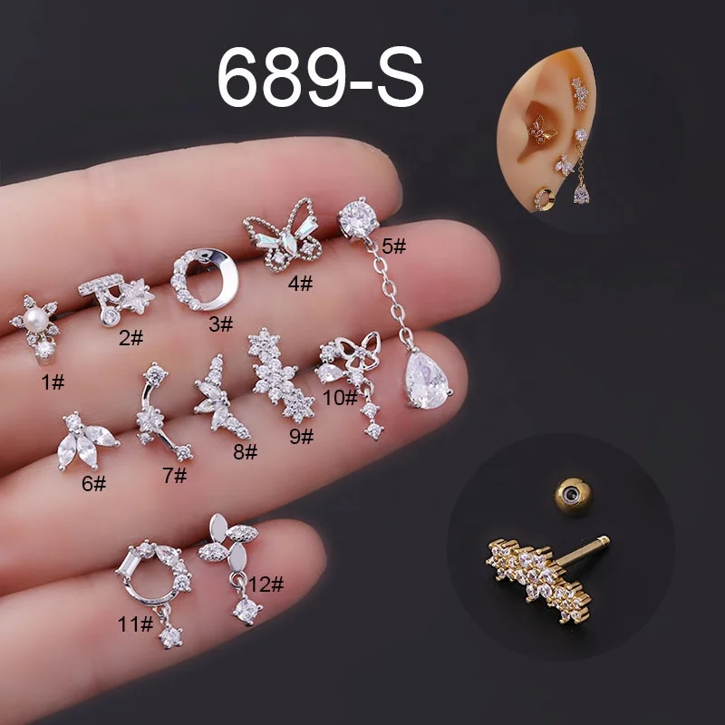 316L Surgical Steel Butterfly Piercing Earring For Ear Piercing - Image 2