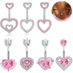 316L Surgical Steel Heart Belly Button Ring For Navel Piercing