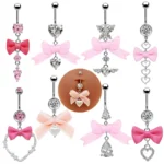 316L Surgical Steel Bow Belly Button Ring For Navel Piercing