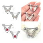 316L Surgical Steel Butterfly Nipple Ring For Nipple Piercing