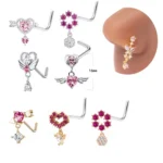316L Surgical Steel Heart Nose Ring For Nose Piercing