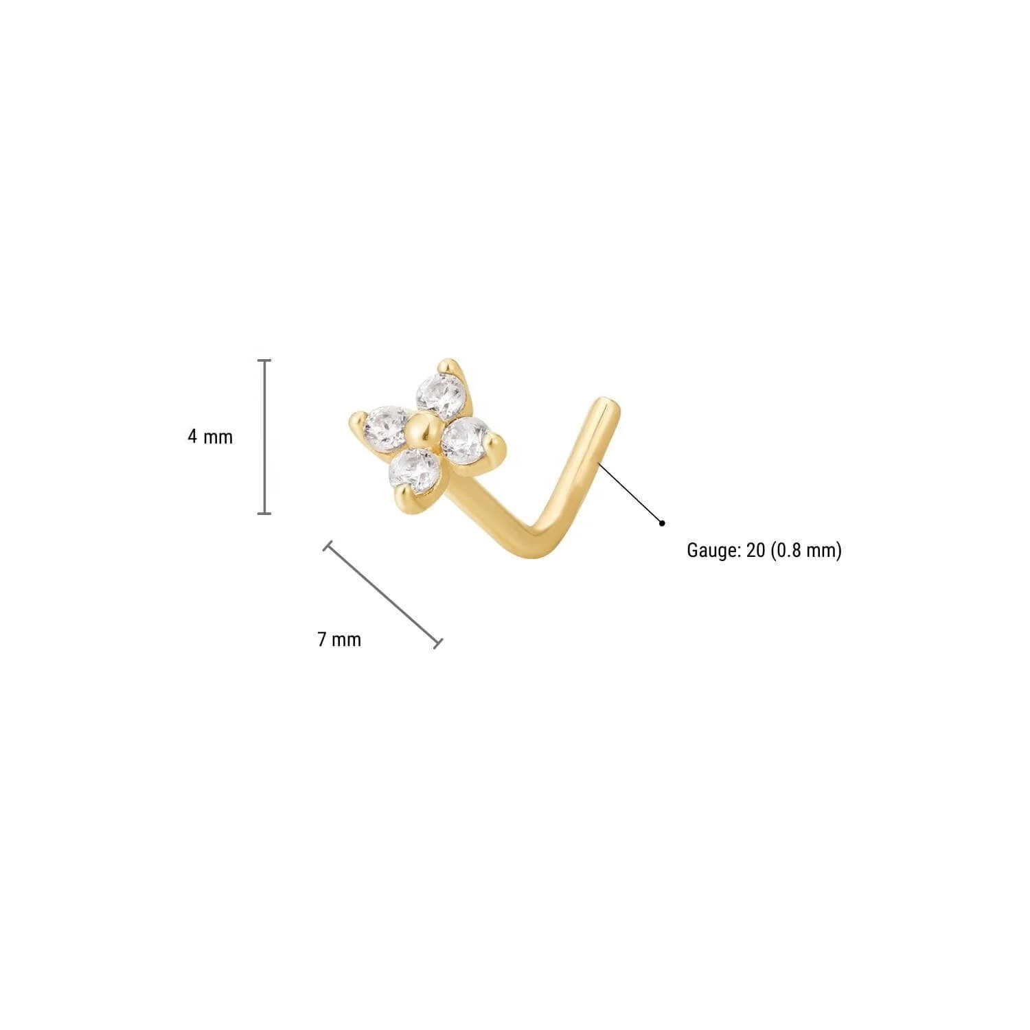 925 Silver Flower Nose Ring For Nose Piercing - Image 2