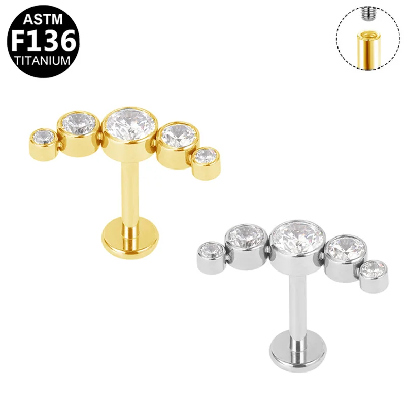 ASTM F136 Titanium CZ Butterfly Piercing Jewelry - Image 2