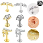 ASTM F136 Titanium CZ Butterfly Piercing Jewelry