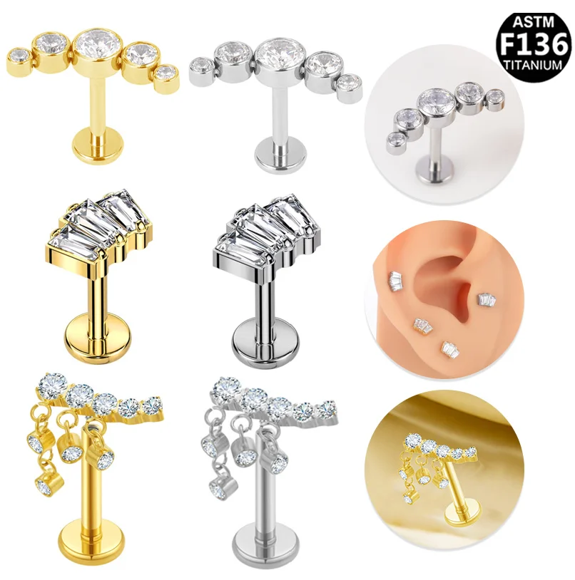 ASTM F136 Titanium CZ Butterfly Piercing Jewelry