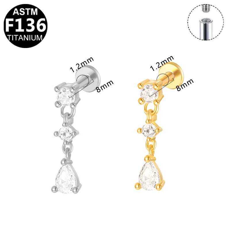 ASTM F136 Titanium Piercing Earring For Ear Piercing - Image 2