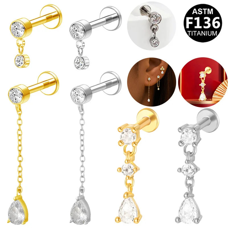 ASTM F136 Titanium Piercing Earring For Ear Piercing