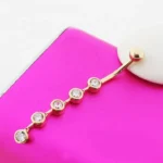 14K Solid Gold Belly Button Ring For Navel Piercing
