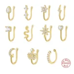 925 Silver CZ Nose Ring For Nose Piercing