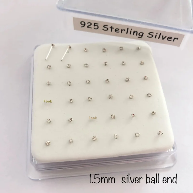 925 Silver Crystal Nose Ring For Nose Piercing - Image 2