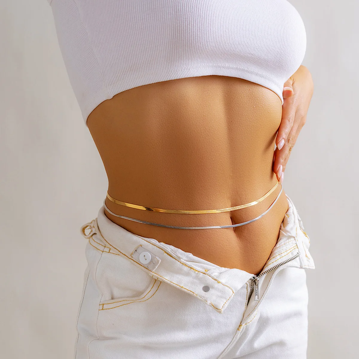 18K Solid Gold Chain Body Chain