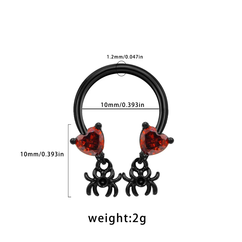 316L Surgical Steel Horseshoe Ring For Septum, Ear Or Lip Piercing - Image 2