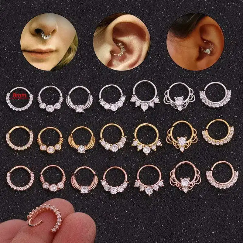 316L Surgical Steel Segment Clicker Ring For Septum Or Nose Piercing