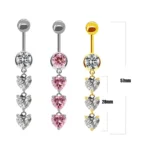 316L Surgical Steel Heart Belly Button Ring For Navel Piercing