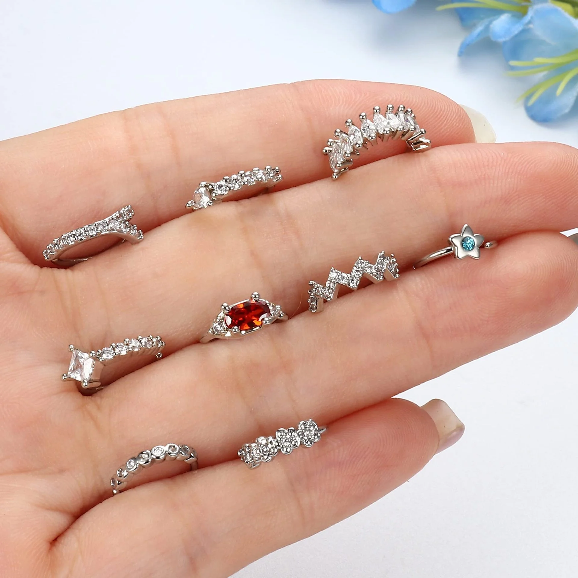 316L Surgical Steel Flower Nose Stud For Nose Piercing - Image 2