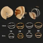 316L Surgical Steel Crystal Segment Clicker Ring For Septum Or Nose Piercing